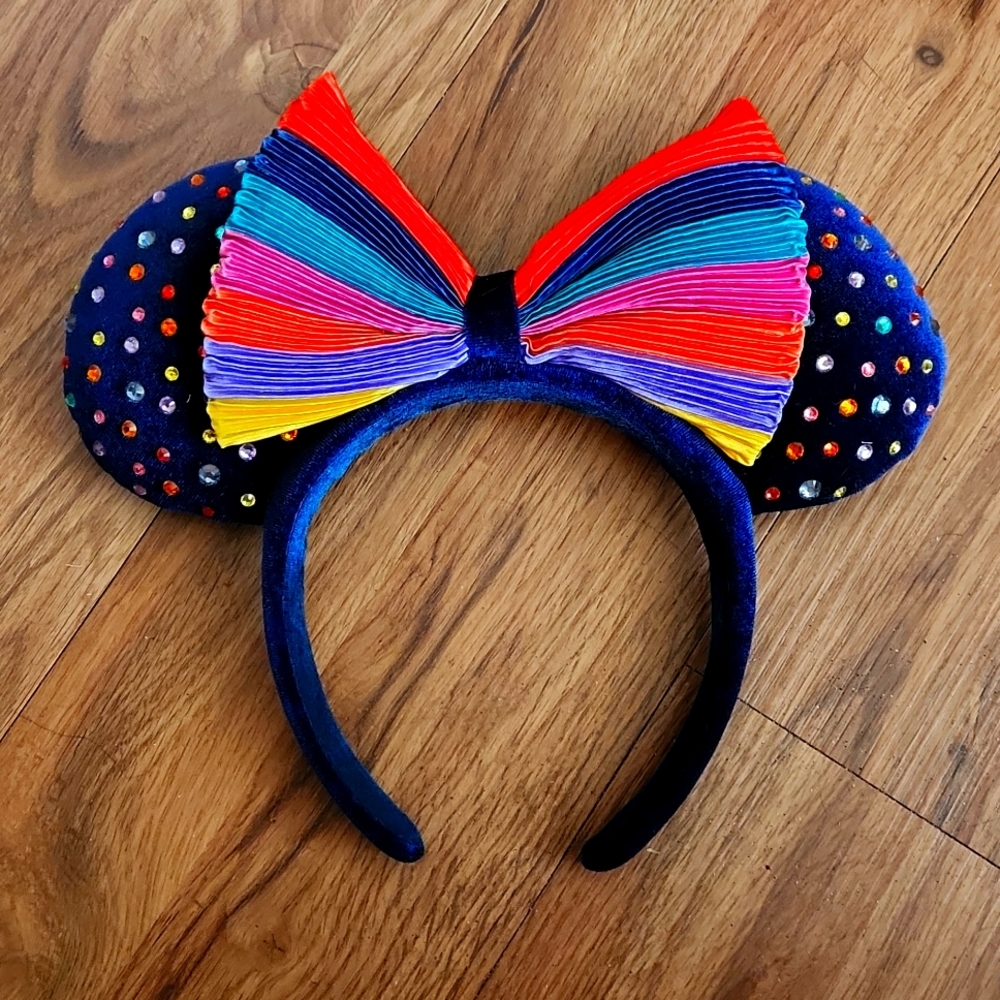 Minnie Ears Disney Rainbow Gemstone Plush Navy